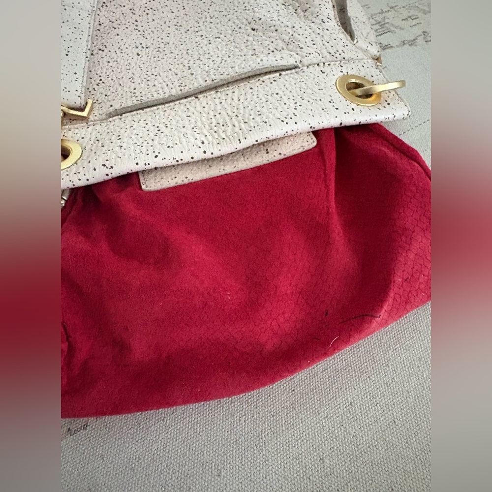Hammitt Speckled Cream Leather Crossbody with Gold Hardware - Picture 14 of 16